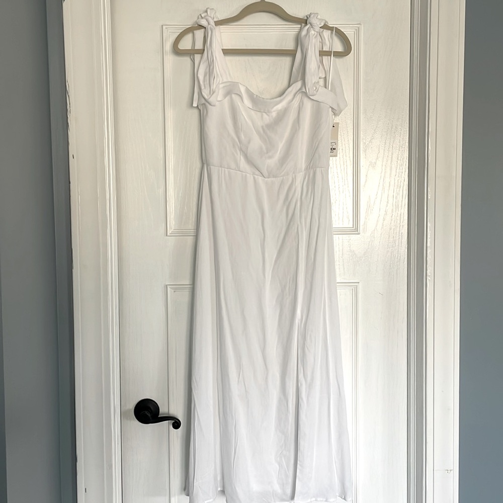 Francesca’s White Midi Tie Dress